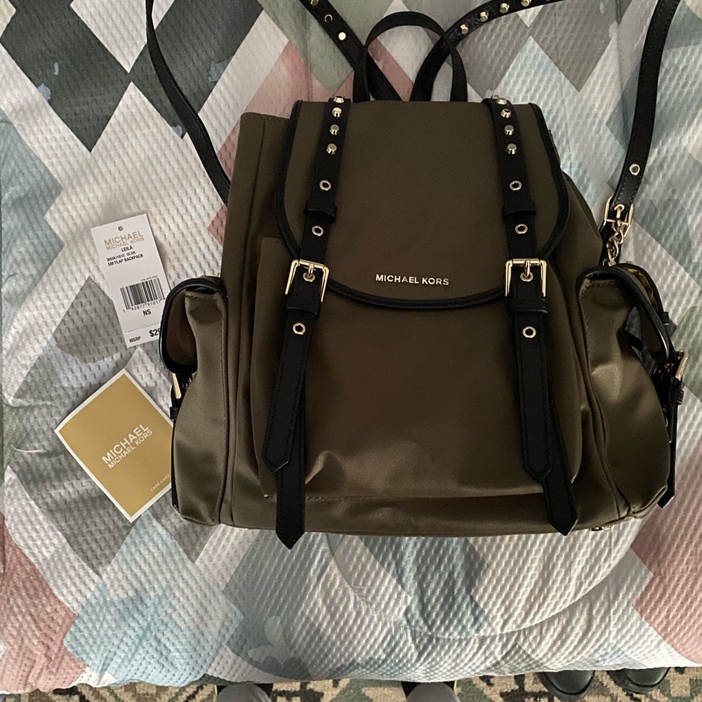 Leila olive green, backpack Michael Kors